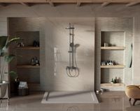 Душевая стойка с изливом, вороненая сталь арт-VSFS-413GM — фото 2, Душевые стойки