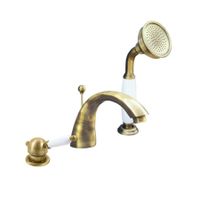 Смеситель Labe для ванной на 3 отверстия, переключатель керамический бронза, арт-L569.5SSM — фото 1, Смеситель для ванны