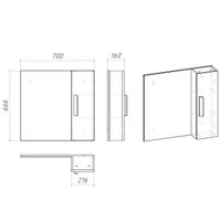Шкаф-зеркало "НЕО-70 см" универсал. белый 207023 — фото 3, Зеркальные шкафы в ванную
