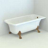 OLIVIA ANG Ванна 174x80хH66 см. белая, на 2-х лапах "LEONE" STANDART в угол, слив/перелив бронза 27000 — фото 1, Ванны