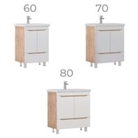 Тумба под раковину VIGO Grani 80 напольная дуб золотой (286 дуб золотой) — фото 7, Тумбы под раковину