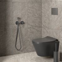 Смеситель встроенный с гигиеническим душем с защитой от ожогов Timo Saona 2339/18SM черное золото — фото 1, Гигиенические души