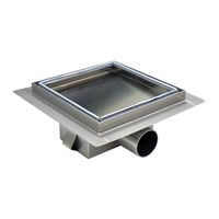 Трап для душа AZARIO 150х150 цельнометаллический, решетка "под плитку", горизонтальный выпуск арт-AZZ1TILE150 — фото 6, Трапы для душа