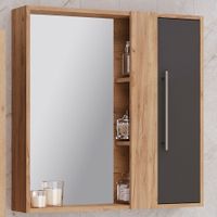 Зеркальный шкаф MELBOURNE 80 /универсальный/дуб/серый/ AQUA DE MARCO 1080GCMEL/V.2.0 — фото 1, Зеркальные шкафы в ванную