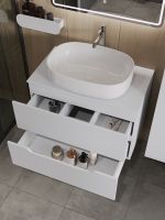 Orange Line тумба с раковиной подвесная 80 см, белый арт-Li-80TuwMDF+B08-600W — фото 4, Тумбы с раковиной