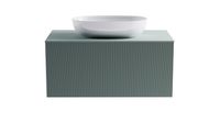 Тумба М-40 90см 1ящ NCS S 3005-b80g мат./волна, раковина Атрия бел гл, столешница Solid в цвете арт-4631177714832 — фото 3, Тумбы с раковиной
