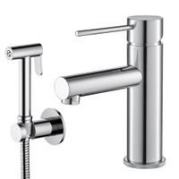 Смеситель для раковины с гигиеническим душем Timo Saona 2360/00G хром — фото 3, Смесители для раковины