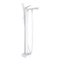 Товар: Смеситель для ванны напольный Rose R1322F, белый/хром - фото 1 Смеситель для ванны напольный Rose R1322F, белый/хром — фото 1, Смесители напольные