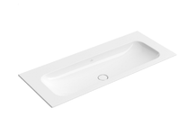 Раковина, Villeroy&Boch, Finion, ширина, мм-1200, глубина, мм-500, высота, мм-100, тип установки-на тумбу, отверстия для смесителя-отсутствуют, вид грязеотталкивающего покрытия-CeramicPlus, цвет-альпийский белый, с незапираемым клапаном, клапан с керамической крышкой арт-4164C3R1 — фото 1, Раковины встраиваемые сверху