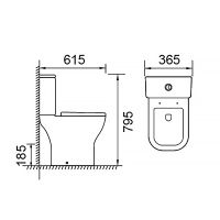 Товар: Унитаз-компакт Azario Nigel 365х615х795 напольный, безободковый, слив "Tornado", быстросъемное сиденье микролифт арт-AZ-55T - фото 3 Унитаз-компакт Azario Nigel 365х615х795 напольный, безободковый, слив "Tornado", быстросъемное сиденье микролифт арт-AZ-55T — фото 3, Напольные унитазы