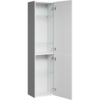 Подвесной пенал 35 см с двумя дверьми в цвете серый туман PUR0535ST — фото 1, Пеналы для ванной комнаты