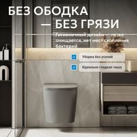 Унитаз ABBER Bequem подвесной серый матовый, безободковый, смыв торнадо арт-AC1102TMG — фото 3, Подвесные унитазы