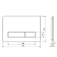 KK-POL 350/PSM/007-00-00 Vitrum Metal SLim Металлическая панель смыва для инсталляции, цвет золото брашированное — фото 2, Панели
