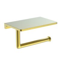 Держатель для туалетной бумаги с полочкой Raglo R320.03.03, золотой сатин — фото 1, Держатели туалетной бумаги