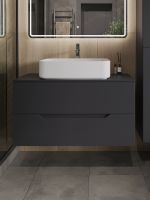 Товар: Orange Line Li-100TugMDF+B07-600W тумба с раковиной подвесная 100 см, графит/белый Li-100TugMDF+B07-600W - фото 3 Orange Line Li-100TugMDF+B07-600W тумба с раковиной подвесная 100 см, графит/белый Li-100TugMDF+B07-600W — фото 3, Тумбы с раковиной