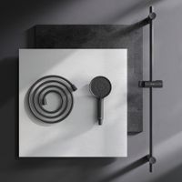 F0185A022 X-Joy душ.комплект: ручн.душ 120 мм, 3 функции, штанга 700 мм, шланг 1750, черн — фото 2, Душевые гарнитуры