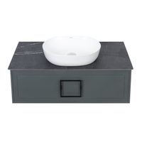 Тумба под раковину подвесная La Fenice Cubo FNC-01-CUB-G-100, серо-зеленая — фото 9, Тумбы под раковину