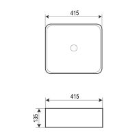 Раковина Azario накладная 415*415*135 черная арт-AZ-7050DMB — фото 2, Раковины накладные