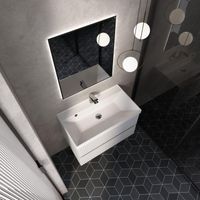 "S1" тумба под умывальник подвесная 80 см., цвет белый глянец. арт-AQM900180WH — фото 3, Тумбы под раковину