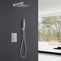 Душевая система ABBER Daheim AF8251W скрытого монтажа без излива, термостат, белая матовая — фото 2, Встраиваемые душевые комплекты