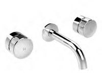 Смеситель для раковины, Fima Carlo Frattini, Texture Collection, H COLLECTION, тип открывания воды-двухвентильный, монтаж-настенный встраиваемый, отверстия для монтажа-3, вынос излива, мм-200, донный клапан-есть, click-clack 1``1/4, накладки-необходимо заказать, внутренняя часть-необходимо заказать, цвет-бронза янтарная арт-F5601L/5HZL — фото 1, Смесители для раковины