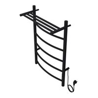 Полотенцесушитель электрический AZARIO VERONA 500/800 5 секций, с полкой, диммер справа, черный арт-AZ04858PB — фото 1, Электрические полотенцесушители