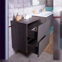 Комод для ванной Бриклаер КРИСТАЛЛ 60 см, ясень анкор темный 4627125414787 — фото 3, Комоды и тумбы для ванной комнаты