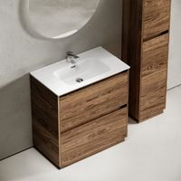 Тумба под раковину SANCOS Libra Floor напольная, 790х450х840, c двумя ящиками оснащенными доводчиками, дуб чарльстон, арт. арт-LB80FECH — фото 4, Тумбы под раковину