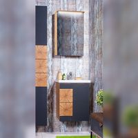 Комплект мебели для ванной Бриклаер , дуб золотой/антрацит арт-Форест 50 — фото 1, Комплекты мебели для ванной