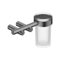 Стакан для зубных щеток с держателем ABBER Osten 316 AA1860BGG оружейная сталь брашированная — фото 1, Стаканы для зубных щеток