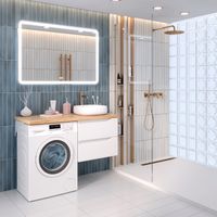 Тумба подвесная NORDIC 60 /левая/ со столешницей из массива 122 см под накладную раковину /AQUA DE MARCO 5060CNOR122/H/L — фото 10, Тумбы под раковину