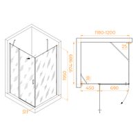 Душевой уголок RGW LE-044 (LE-004+Z-14) 1200x1000 06124420-11 — фото 1, Прямоугольные душевые уголки