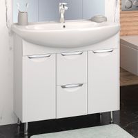 Тумба напольная с умывальником ELEGANSE 85 /хром/ AQUA DE MARCO 5085CELE — фото 1, Тумбы с раковиной