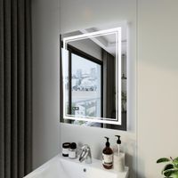 Зеркало Бриклаер Эстель-2 60 с подсветкой LED, на взмах руки, часы арт-4627125414282 — фото 1, Зеркала в ванную комнату