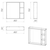Зеркало "ФЛАЙ-80 см" универсальное дуб сонома арт-208001 — фото 2, Зеркала в ванную комнату