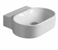 Раковина SIMAS FLOW подвесная с одним намеченным отверстием цвет белый FL17 — фото 1, Раковины подвесные