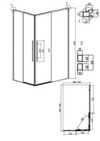 Душевое ограждение Grossman Galaxy 1/2.K33.01.12.42.00-1/2.K33.01.70.42.00 (120х70х195) раздвижная,графит сатин,стекло прозрачное,2 места арт-300.K33.01.1270.42.00 — фото 10, Прямоугольные душевые уголки