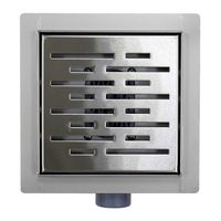 Трап для душа AZARIO 150х150 металлический, поворотный сифон 360°, перфорированная решетка, горизонтальный выпуск арт-AZZ3150 — фото 2, Трапы для душа