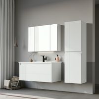 Товар: Тумба с раковиной ORKA Likya 100 подвесная, белый матовый 5002490 - фото 2 Тумба с раковиной ORKA Likya 100 подвесная, белый матовый 5002490 — фото 2, Тумбы с раковиной