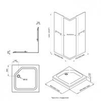 ДО Вента-БВ 90*90, квадрат, низ. подд. (2 места+сифонD90мм) арт-Щ0000064629 — фото 9, Квадратные душевые уголки