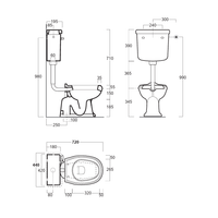 Унитаз SIMAS ARCADE напольный приставной или к бачку с вертикальным сливом цвет белый AR801 — фото 7, Напольные унитазы