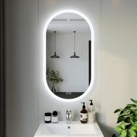 Зеркало Бриклаер Вега 55 овал, голосовое управление, сенсор на зеркале, подогрев 4627125415715 — фото 4, Зеркала в ванную комнату