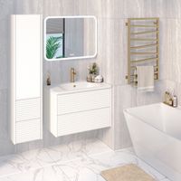 Тумба подвесная с умывальником PARMA 80 /белая/ AQUA DE MARCO 5080WPAR — фото 6, Тумбы с раковиной