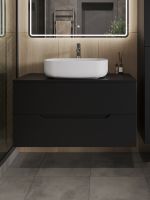 Orange Line тумба с раковиной подвесная 100 см, черный/белый арт-Li-100TubMDF+B07-540W — фото 3, Тумбы с раковиной