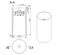Раковина ANDROMEDA Soft Rock Color 44 Х 44 RAL* арт-1.02.019.11.3 — фото 3, Раковины напольные