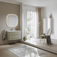 Подвесная тумба в цвете шалфей зеленый с двумя ящиками с умывальником из литьевого мрамора арт-NER0108SH — фото 3, Тумбы с раковиной