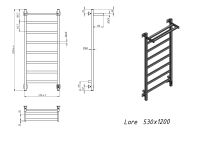 Полотенцесушитель электрический Grota Lore 530х1200 черный Lore 530х1200 RAL9005 EL — фото 4, Электрические полотенцесушители