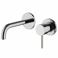 Смеситель для раковины, Fima Carlo Frattini, Spillo Up, тип открывания воды-однорычажный, монтаж-настенный встраиваемый, отверстия для монтажа-2, вынос излива, мм-152, донный клапан-есть, внутренняя часть-необходимо заказать, цвет-хром арт-F3051NX9CR — фото 1, Смесители для раковины