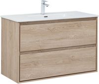 Тумба под раковину Aquanet Милан 100 дуб светлый 00336385 — фото 14, Тумбы под раковину