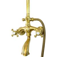 PRESTIGE Душевой настенный гарнитур (см-ль д/ванны/колонна ARCO/верхний душ/шланг/ручной душ),бронза арт-32788 — фото 3, Душевые стойки